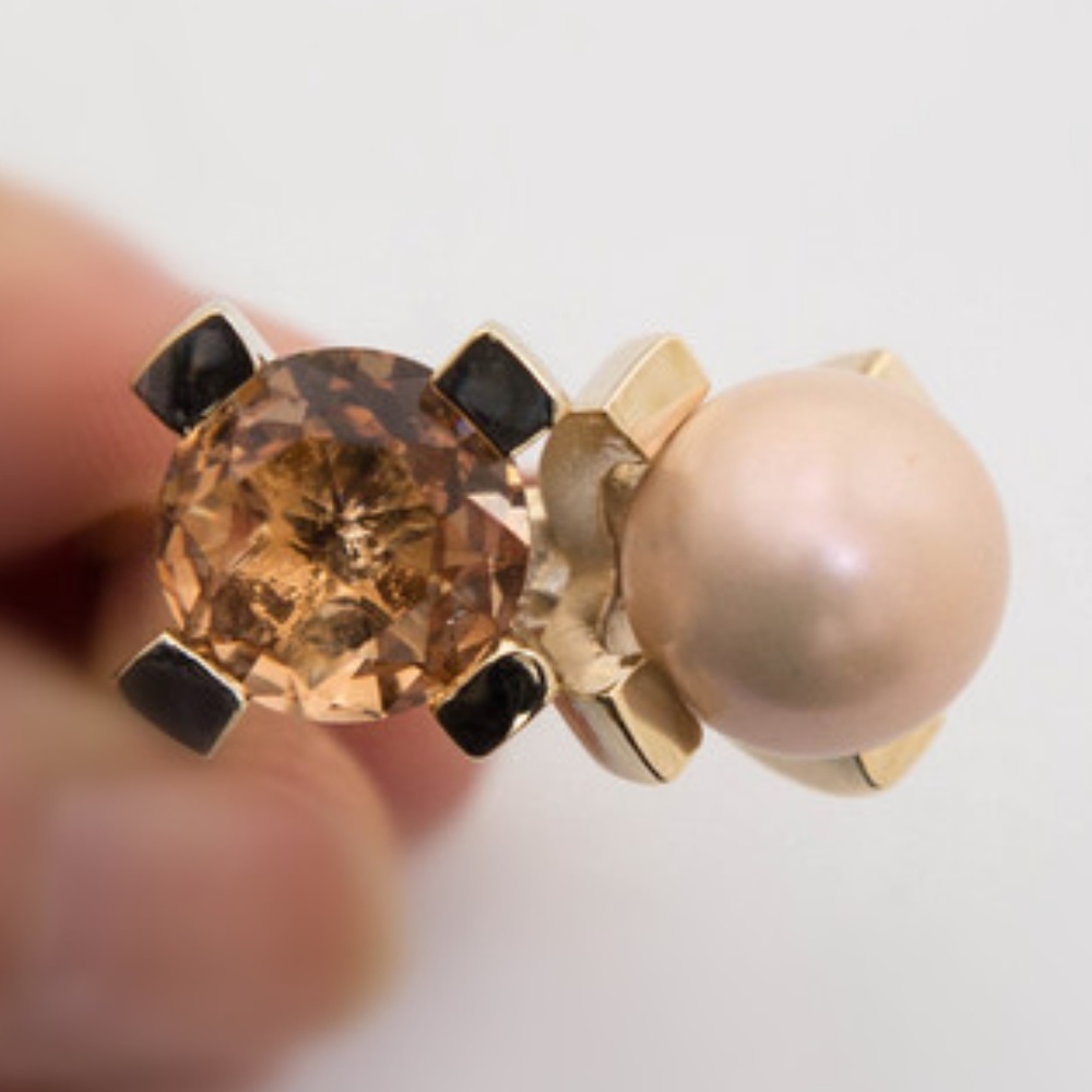 NEW Lele Sadoughi 12K Gold Sunrise Reef Ring - Picture 5 of 7